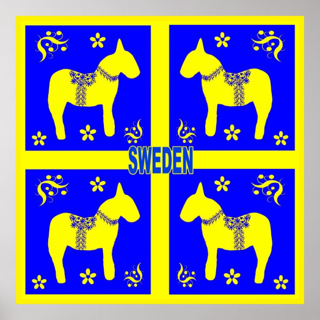 Affiche design scandinave, Glad midsommar (Devant)