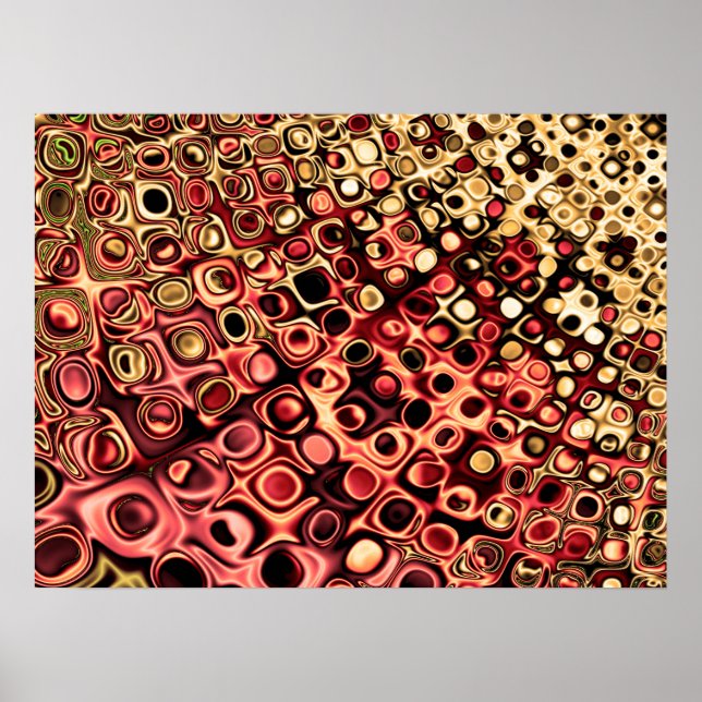 Affiche Design tacheté or rose (Devant)