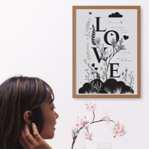 Affiche Design tendance Moderne Monochrome Citation amour
