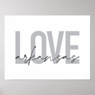 Affiche Design urbain, moderne, simple, cool Love Arkansas