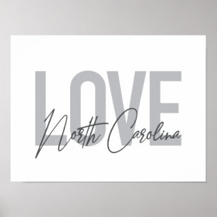 Affiche Design urbain simple, moderne, Amour Caroline du N