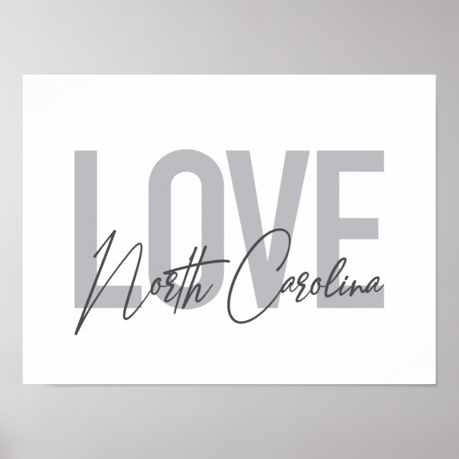 Affiche Design urbain simple, moderne, Amour Caroline du N (Devant)