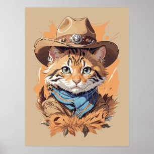 Affiche Design vintage Cowboy Kitten