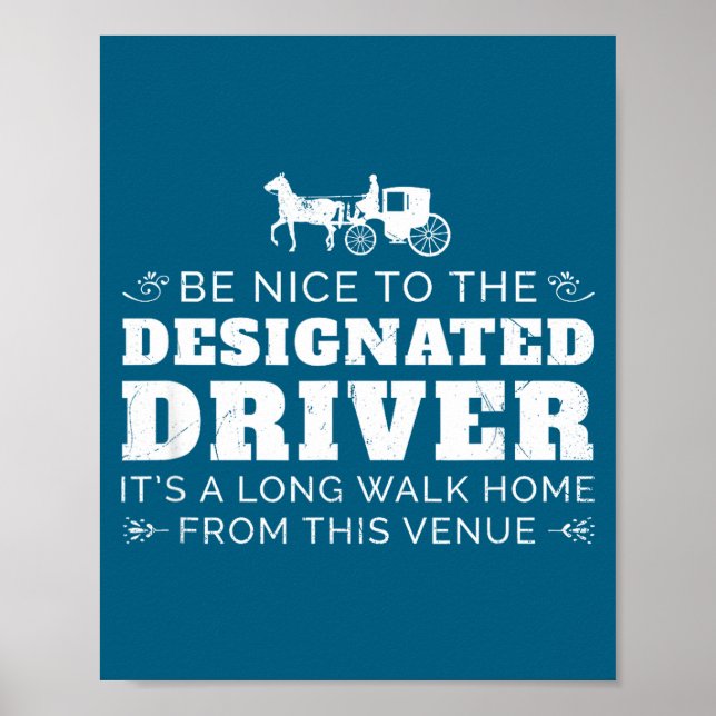 Affiche Designated Driver Horse Carriage Funny Men Women Q (Devant)