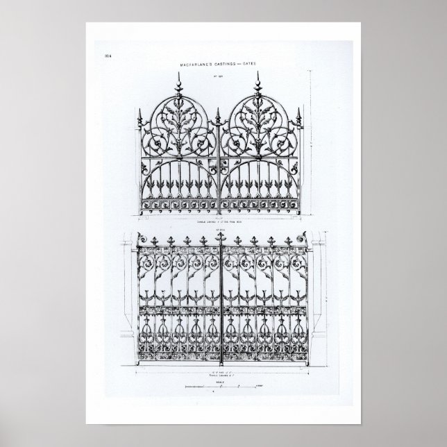 Affiche Designs for cast-iron railings, from 'Macfarlane's (Devant)