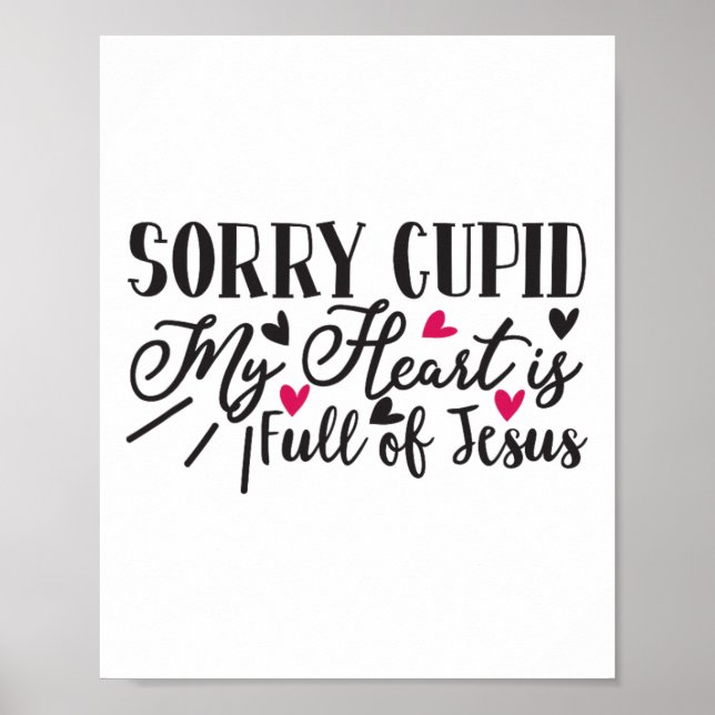 Affiche Désolé Cupid Mon Coeur Est Plein De Jésus Valentin (Devant)