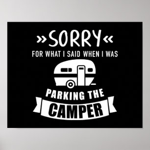 Affiche Désolé dit camping camping caravan remorque