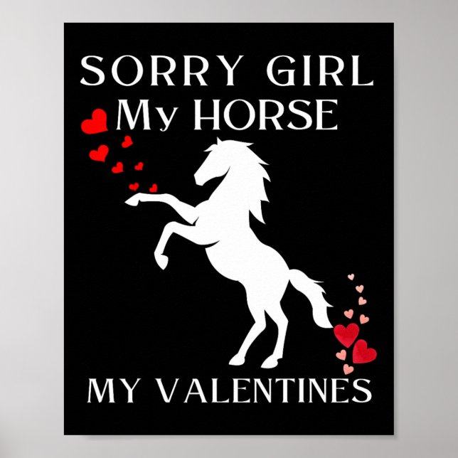 Affiche Désolé Fille Mon Cheval Est Mes Valentines Horseba (Devant)