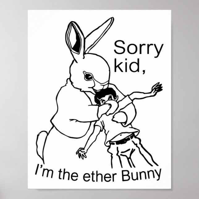 Affiche Désolé gamin je suis le lapin éthéré drôle de jour (Devant)