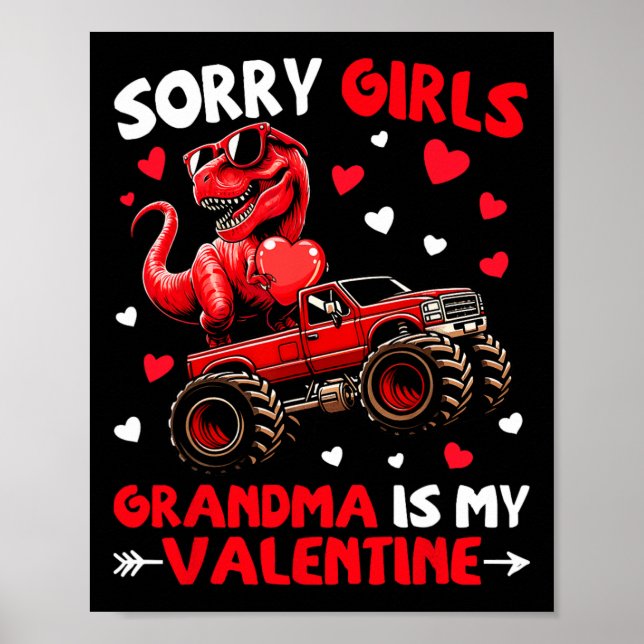 Affiche Désolé les filles grand-mère est ma Saint-Valentin (Devant)