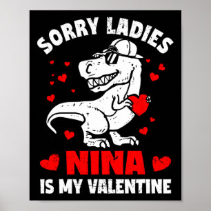 Affiche Désolé Mesdames Nina Est Mon Garçon Dinosaure De L