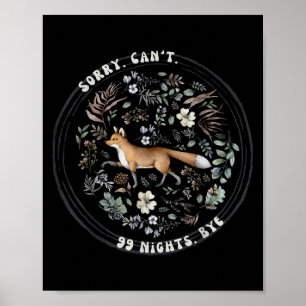Affiche Désolé ne peut pas 99 nuits au revoir, un renard d