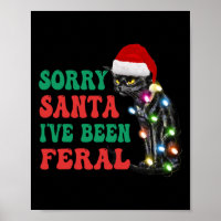 Désolé Père Noël J'ai été feral Fun Chat Noël Ligh