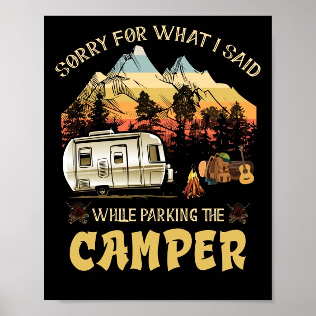 Affiche Désolé pour ce que j'ai dit en garent le camping-c (Devant)