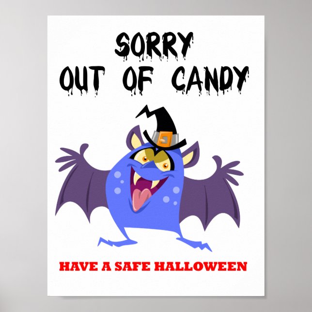 Affiche Désolé pour Halloween Candy Blue Vampire Monster (Devant)