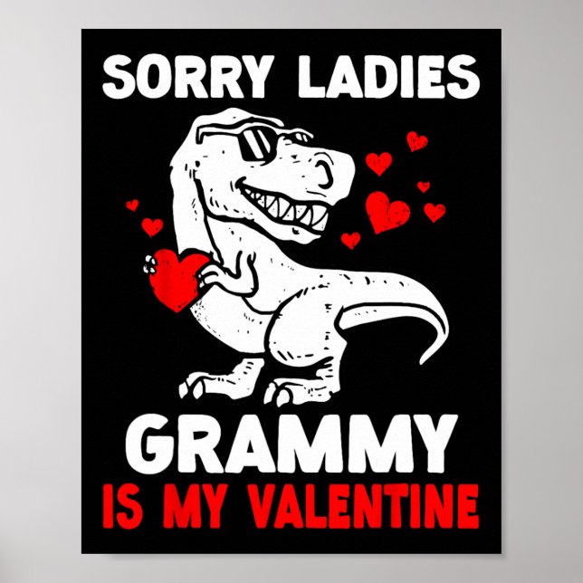 Affiche Désolée Mesdames Grammy Est Ma Saint-Valentin Cute (Devant)