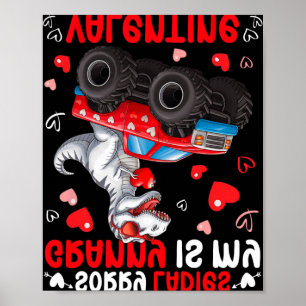 Affiche Désolées Mesdames Mamie Est Mon Valentin Dinosaure