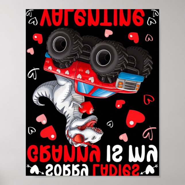 Affiche Désolées Mesdames Mamie Est Mon Valentin Dinosaure (Devant)