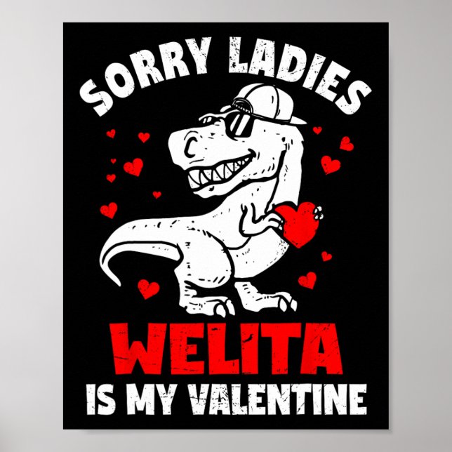 Affiche Désolées Mesdames Welita Est Mon Valentin Dinosaur (Devant)