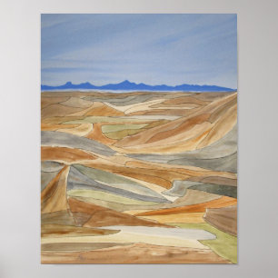 Affiche Desolles Régions Aquarelle Ligne Imprimer