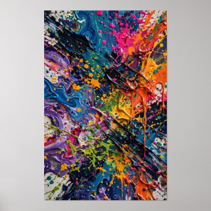 Affiche Désordre de giclures de couleur Art abstrait