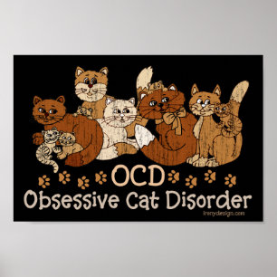 Affiche Désordre obsédant de chat d'OCD