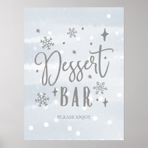 Affiche Dessert Bar Baby shower d'hiver Sweets Panneau de