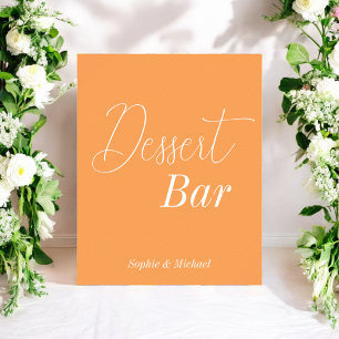 Affiche Dessert Bar Baby shower orange Mariage