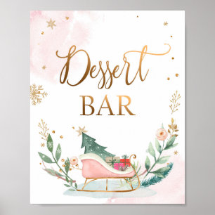 Affiche Dessert Bar Sweet Food Sleigh Girl Signal d'annive