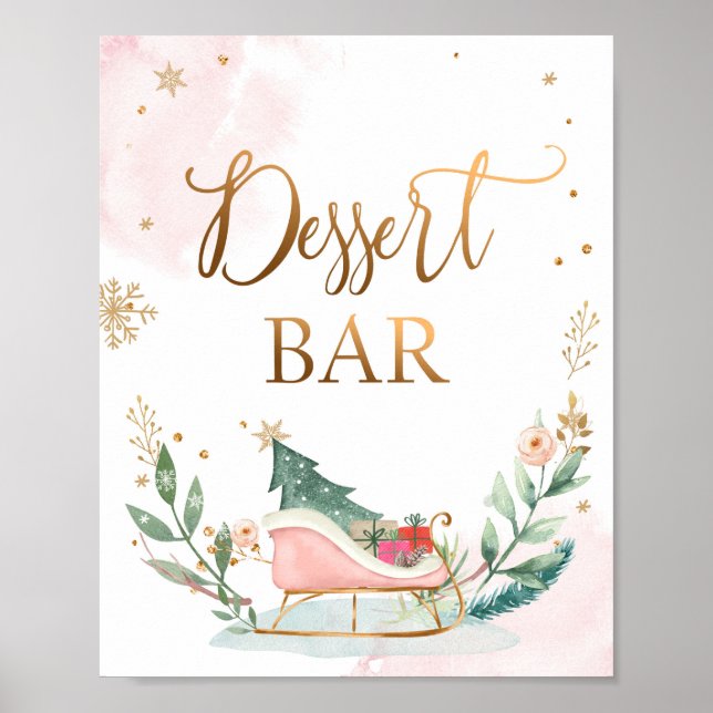 Affiche Dessert Bar Sweet Food Sleigh Girl Signal d'annive (Devant)