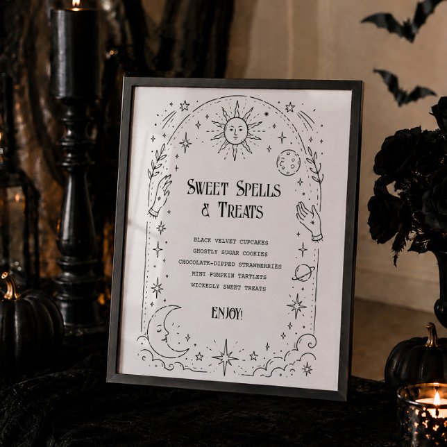 Affiche Dessert de Baby Shower Céleste Halloween pour la M (Créateur téléchargé)