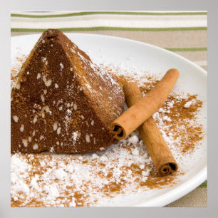 Affiche Dessert de gâteau au chocolat à la cannelle