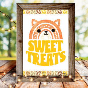 Affiche Desserts d'anniversaire Renard Boho Woodland 4x6