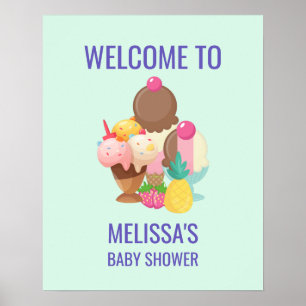 Affiche Desserts de crème glacée Bienvenue