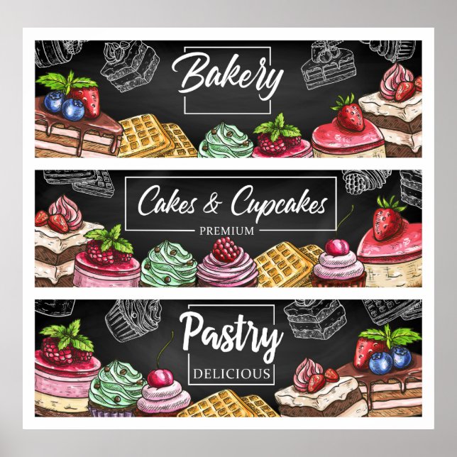 Affiche Desserts sucrés (Devant)