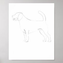 Dessin 1 ligne pour chien debout 1