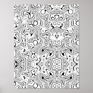 Affiche Dessin à colorier avec motif abstrait tourbillonna