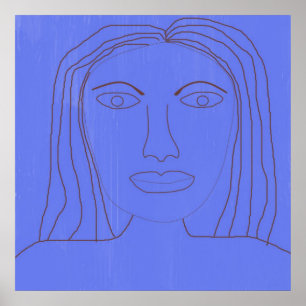 Affiche dessin abstrait fille