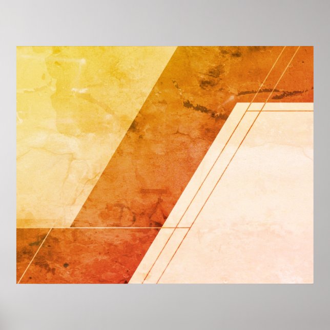 Affiche Dessin abstrait sur marron+beige sur mur de style  (Devant)