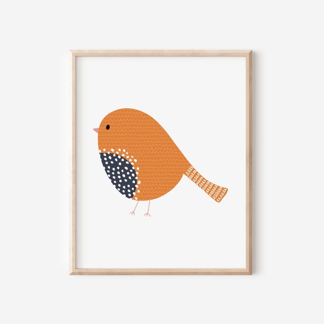 Affiche Dessin Adorable d'un Canari à la Main (Créateur téléchargé)