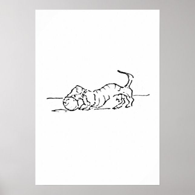 Affiche Dessin Amusant de Chien Saucisse (Devant)