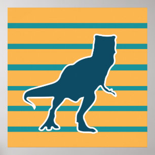 Affiche Dessin animalier T-rex dinosaur jurassique