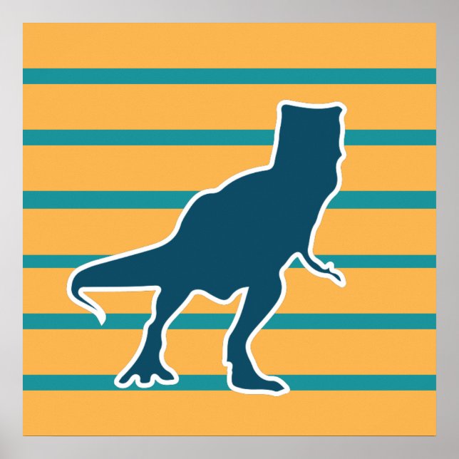 Affiche Dessin animalier T-rex dinosaur jurassique (Devant)