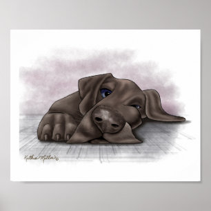 Affiche Dessin animé adorable de Grand Danois
