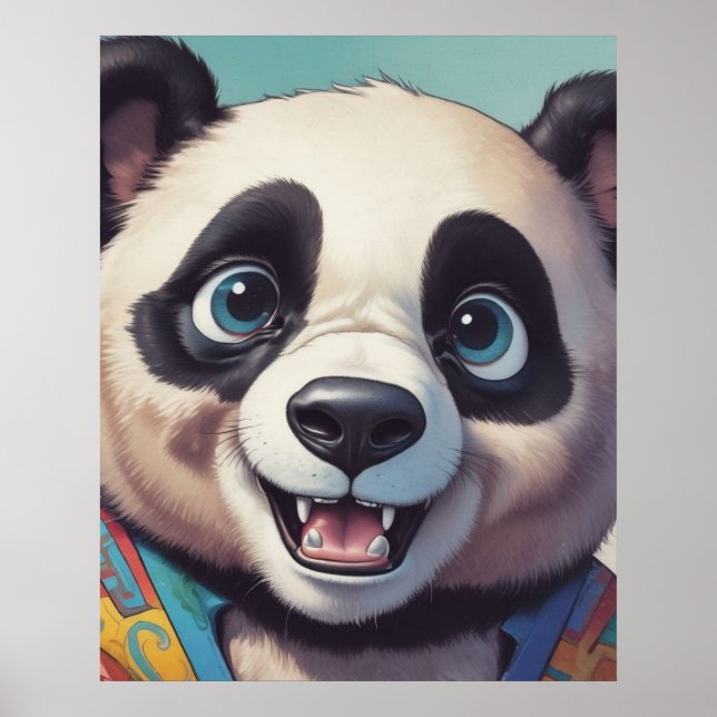 Affiche Dessin animé d'art de Panda (Devant)