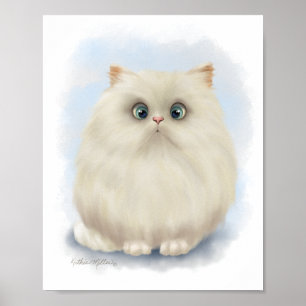 Affiche Dessin animé de chat persan