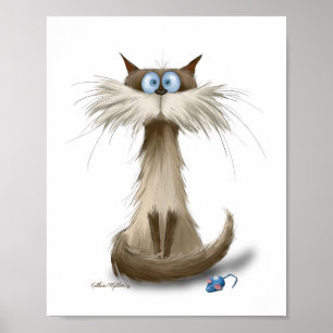 Affiche Dessin animé de chat siamois