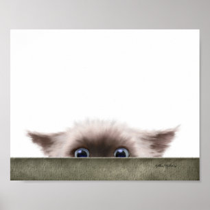 Affiche Dessin animé de chaton siamois vous traquant