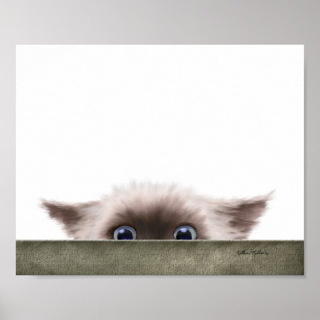 Affiche Dessin animé de chaton siamois vous traquant (Devant)