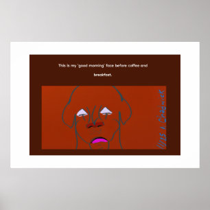 Affiche Dessin animé de chien au visage de clown